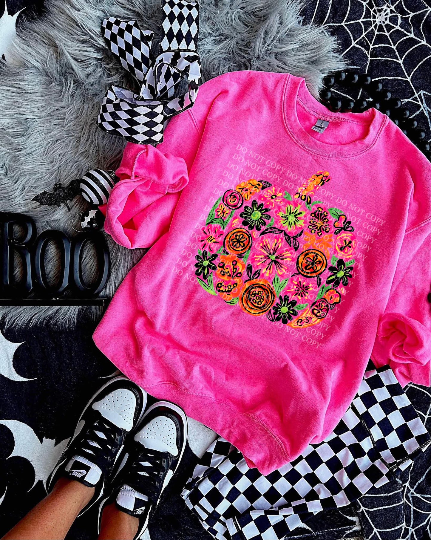 Floral Halloween Pumpkin