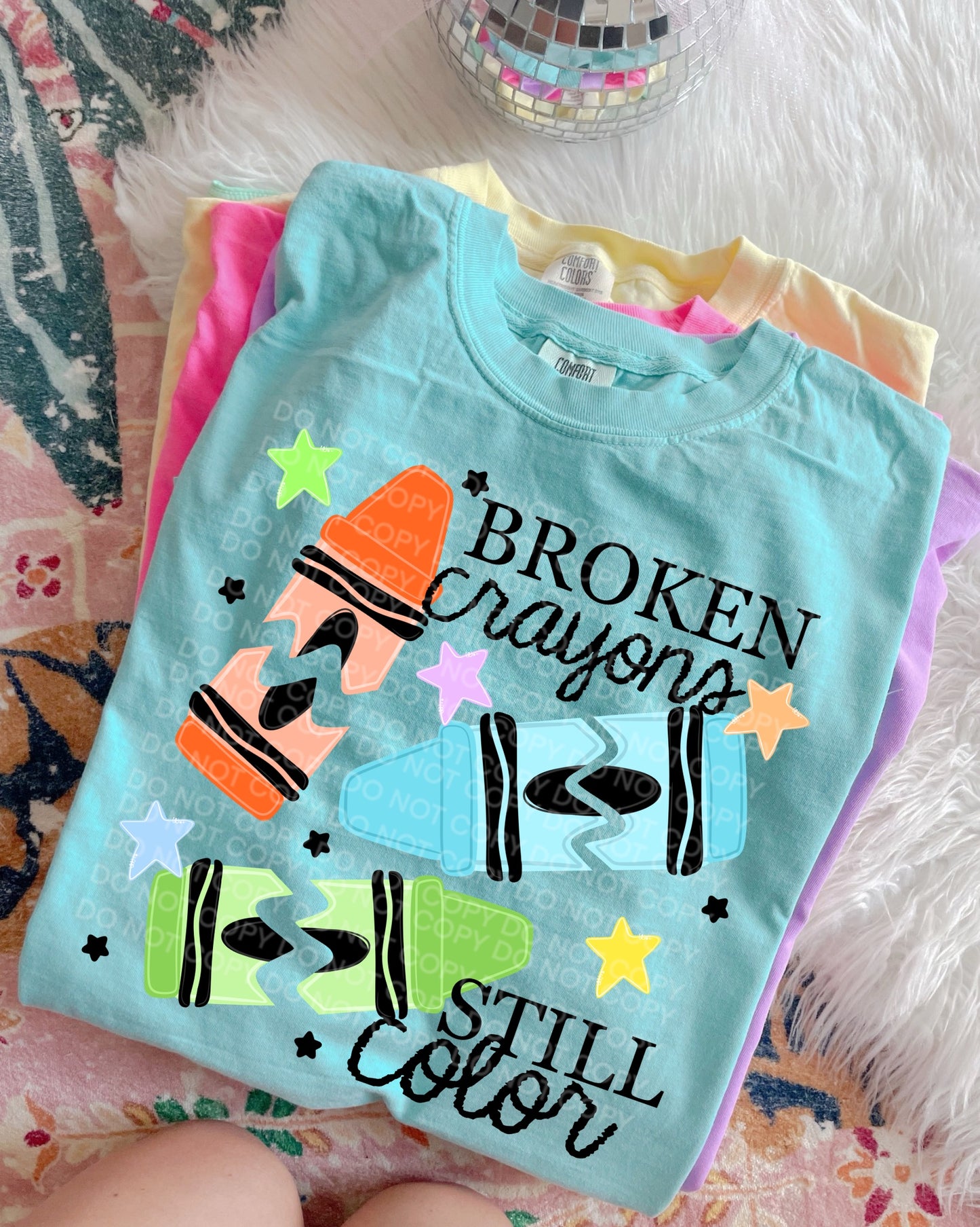 Broken crayons still color