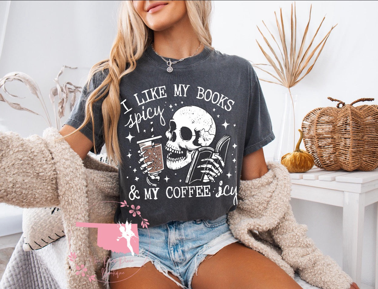 Books spicey coffee icey