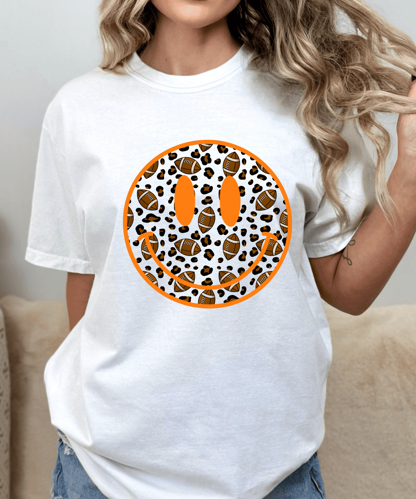 Orange football happy face