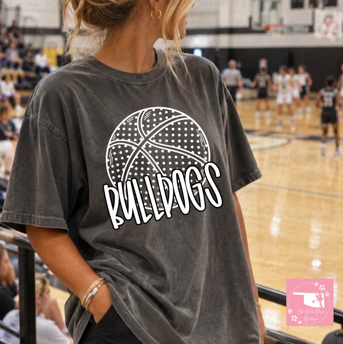 Customizable Polka Dot Basketball Mascot