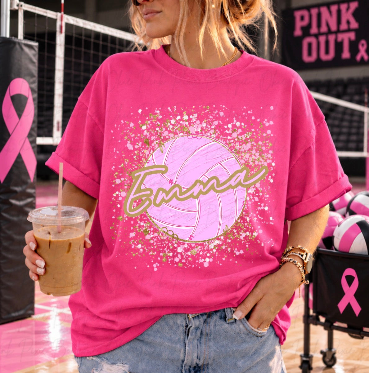 Customizable Pink Out Volleyball