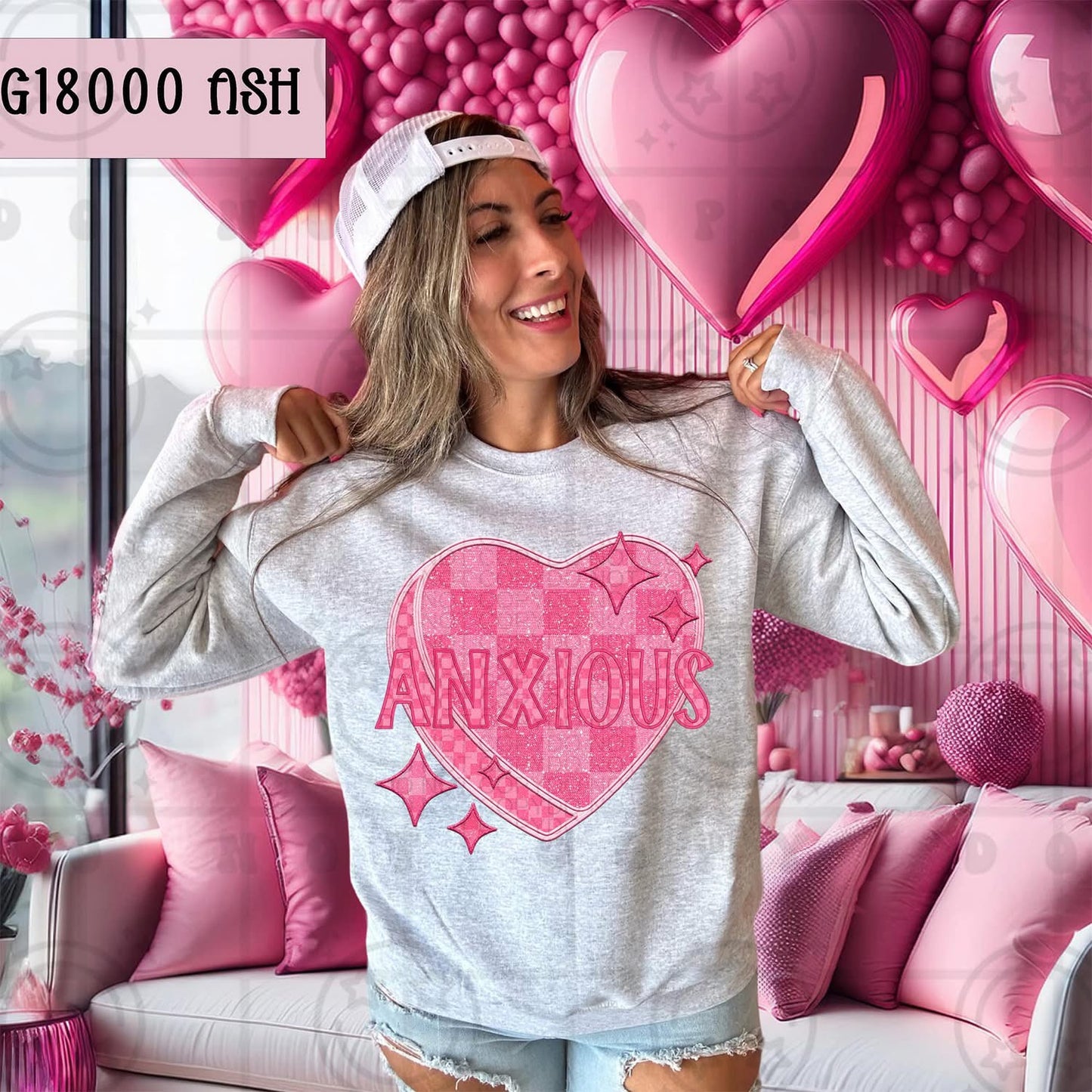 Pink Checkered Heart