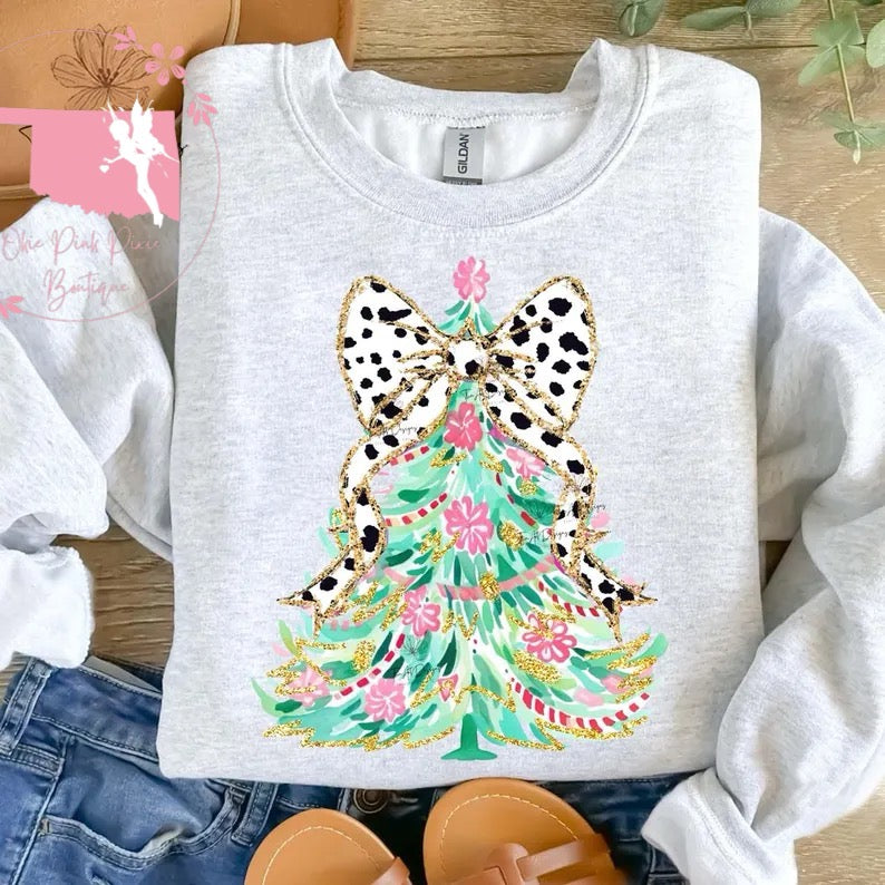 Coquette Colorful faux glitter Christmas Tree