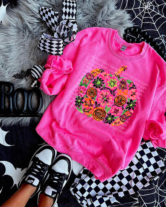 Floral Halloween Pumpkin