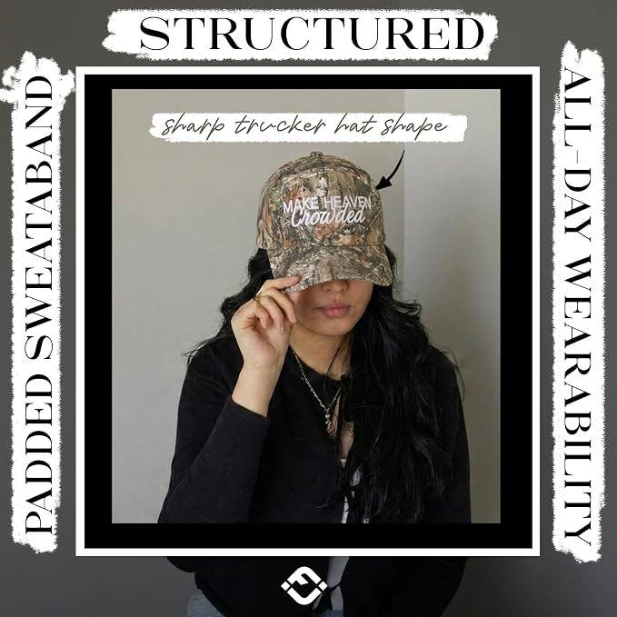 2 Tone Cap: Make Heaven Crowded - Wood Camo