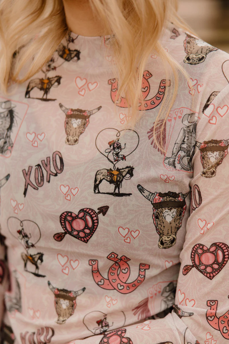 XOXO RODEO MESH TOP
Regular price