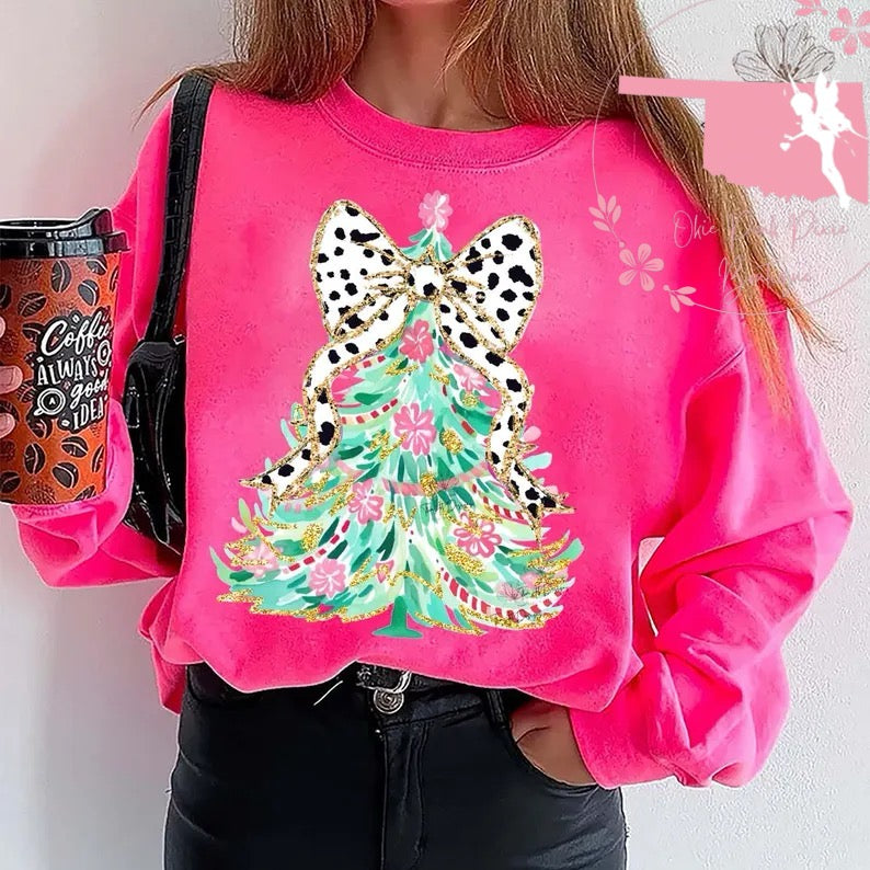 Coquette Colorful faux glitter Christmas Tree