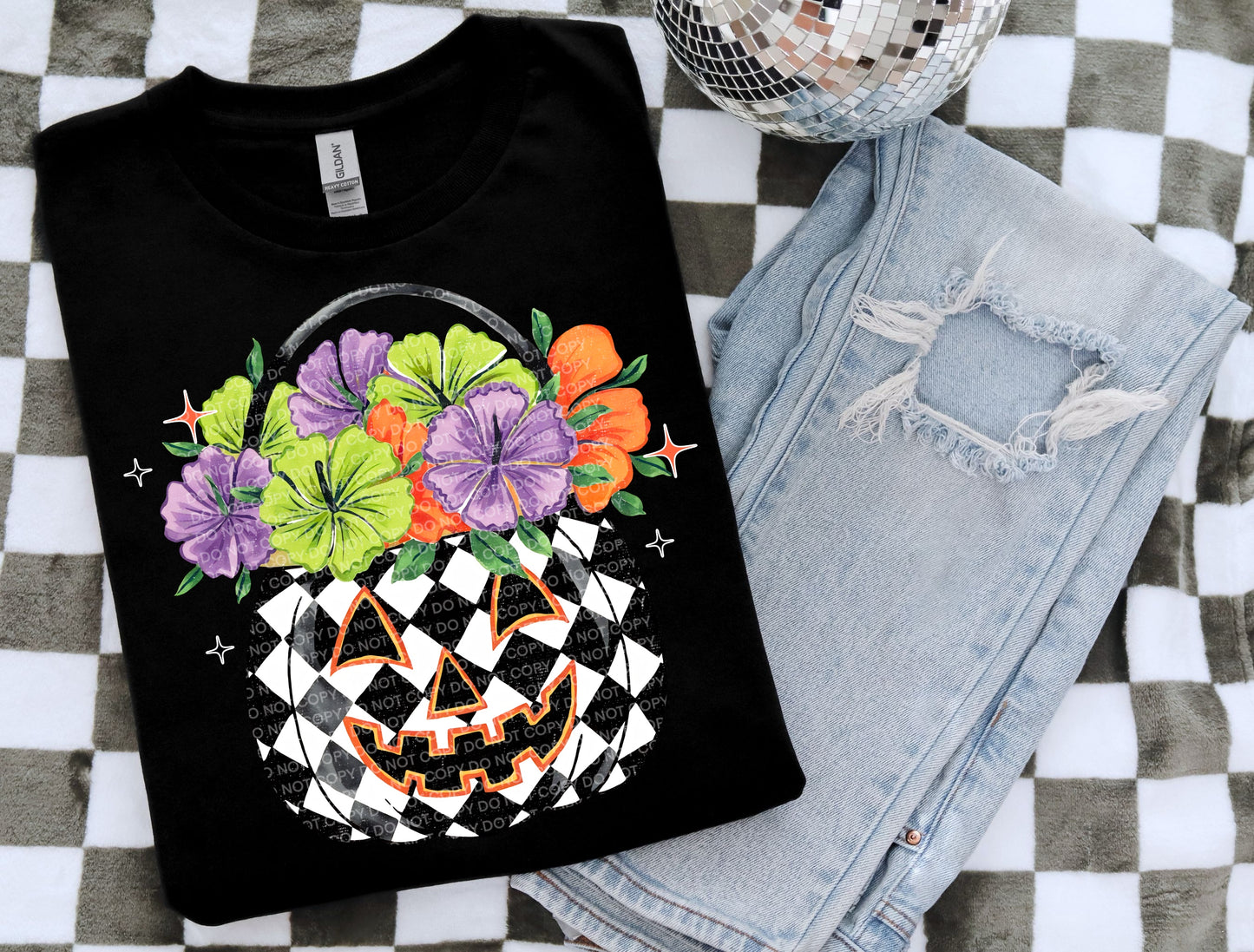 Floral Pumpkin Bucket