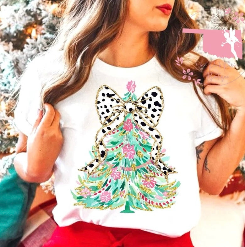 Coquette Colorful faux glitter Christmas Tree