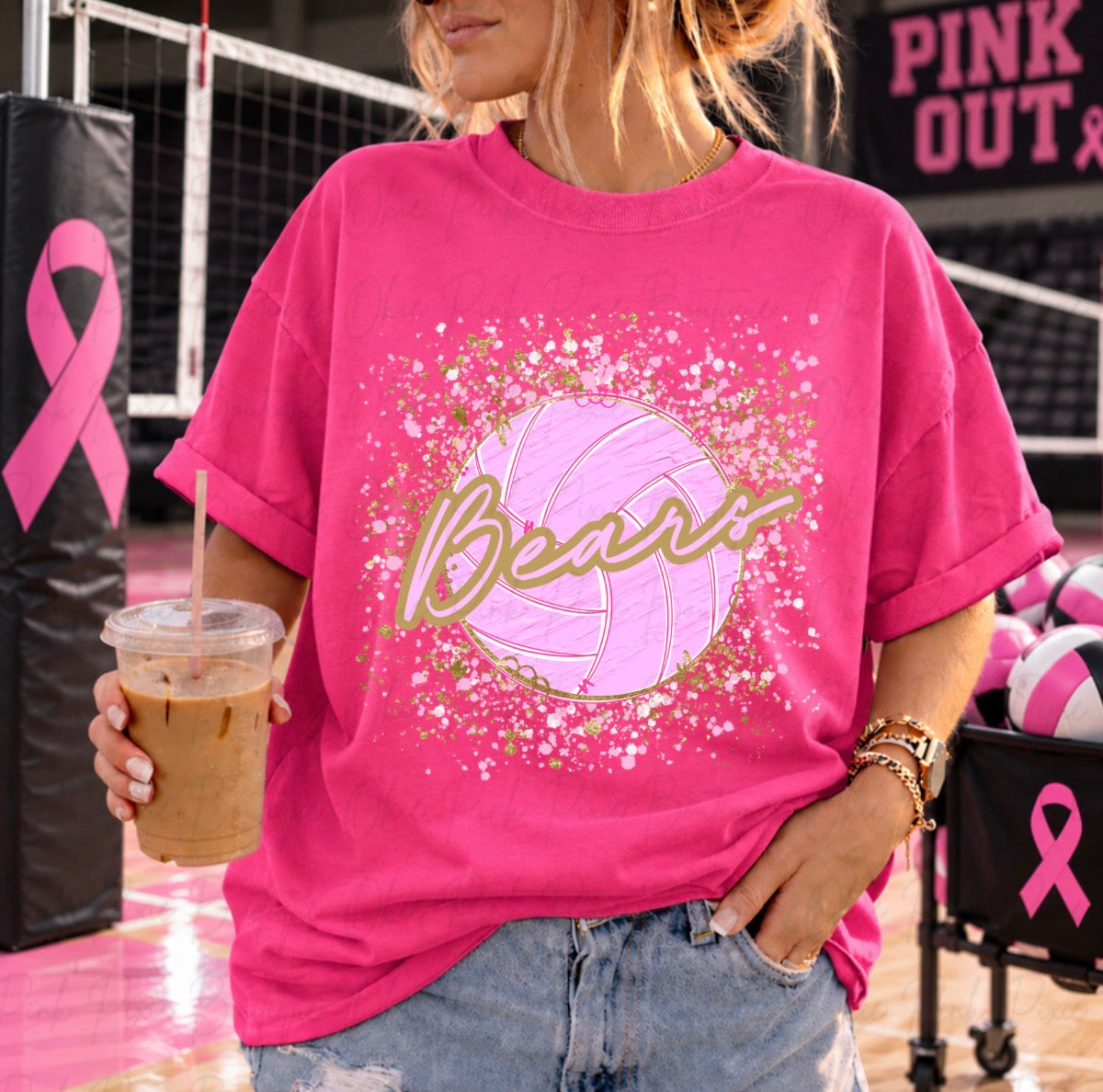 Customizable Pink Out Volleyball