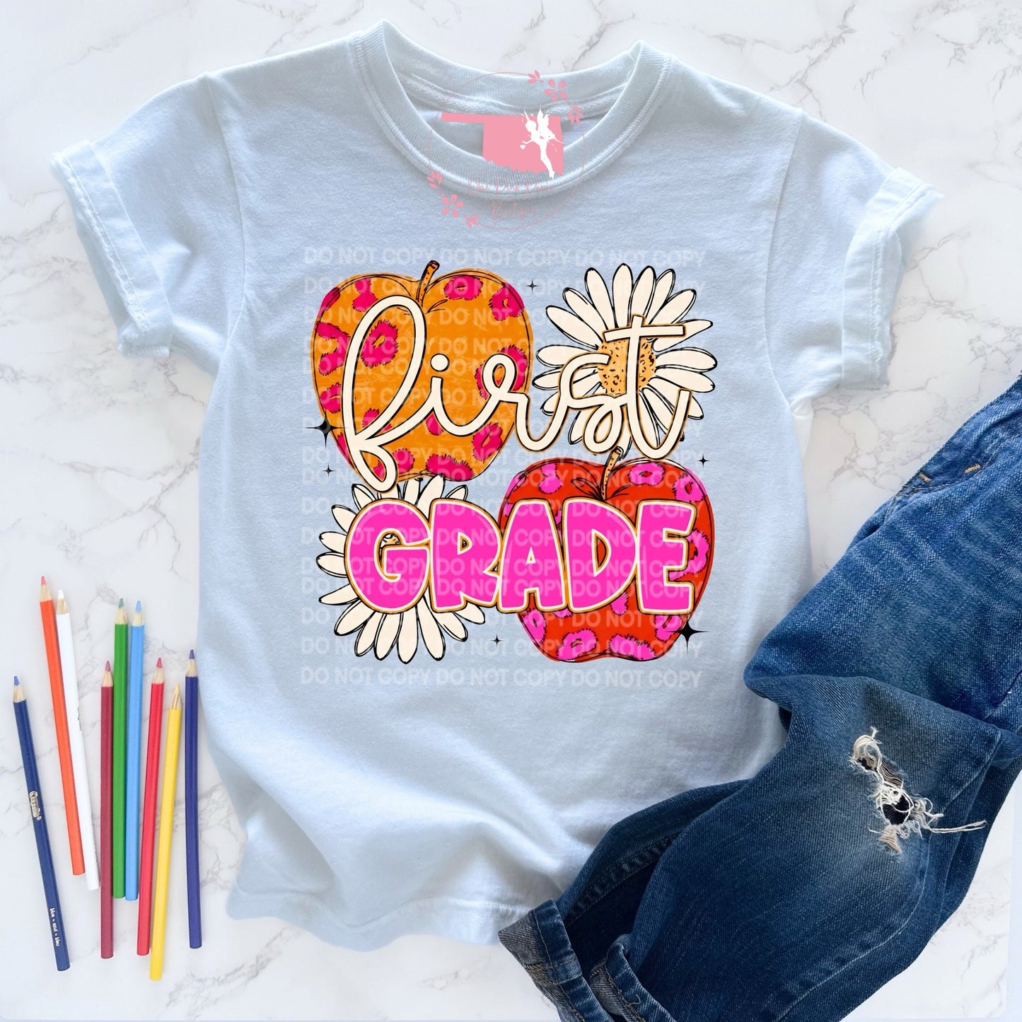 Floral Apple Back to School