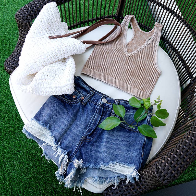 Washed Seamless Rib Tank